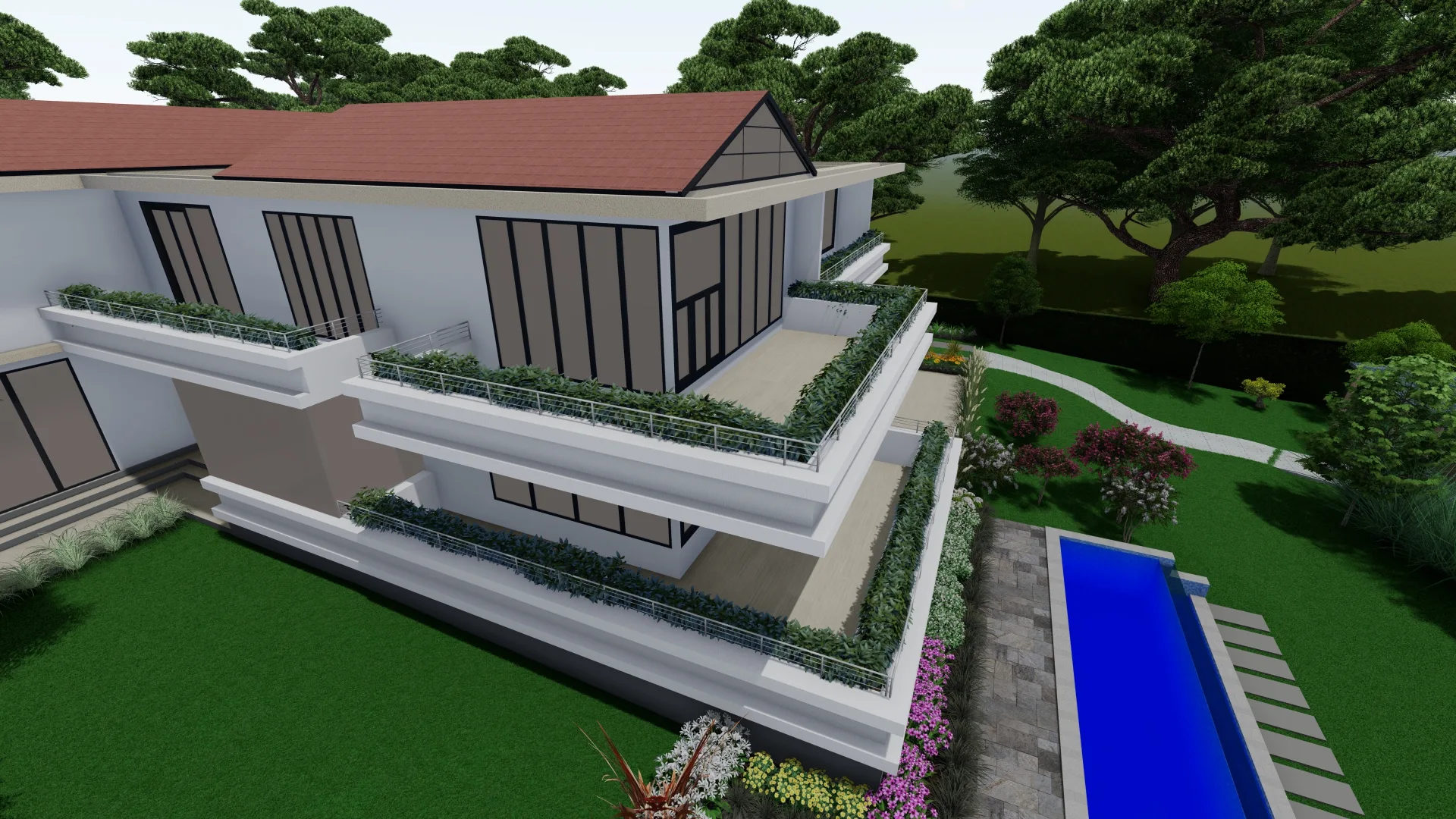 Expansive landscaped private estate