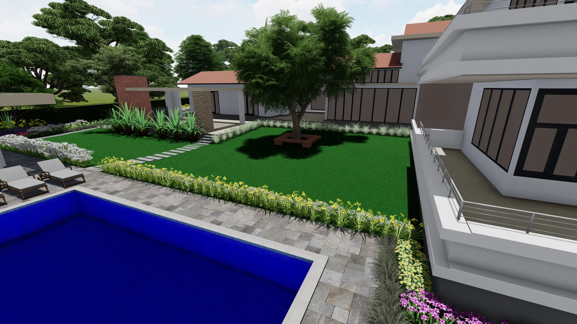 Expansive landscaped private estate